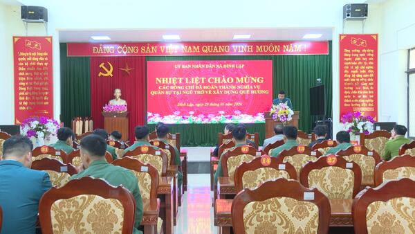 Xã Đình Lập đón nhận quân nhân hoàn thành nghĩa vụ quân sự trở về địa phương