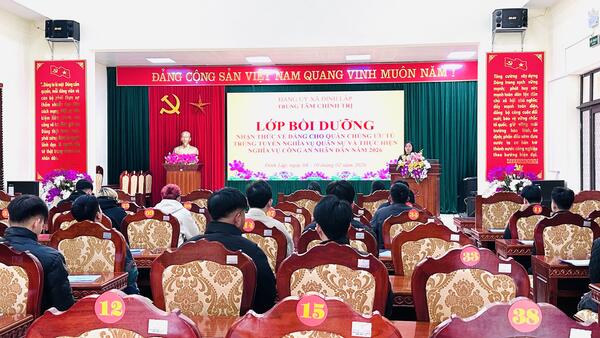 65 công dân tham gia nghĩa vụ Quân sự và nghĩa vụ Công an nhân dân năm 2026 được bồi dưỡng nhận thức về Đảng