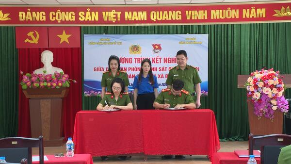 Chi đoàn Công an xã Đình Lập và Chi đoàn Phòng Cảnh sát QLHC về TTXH ký kết chương trình phối hợp giai đoạn 2026–2030