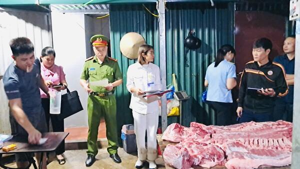 Xã Đình Lập kiểm tra các cơ sở kinh doanh giết mổ gia súc, gia cầm