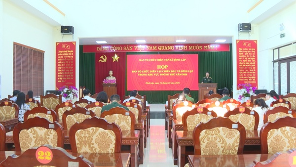 HỌP BTC DIỄN TẬP TÁC CHIẾN XÃ TRONG KHU VỰC PHÒNG THỦ NĂM 2026